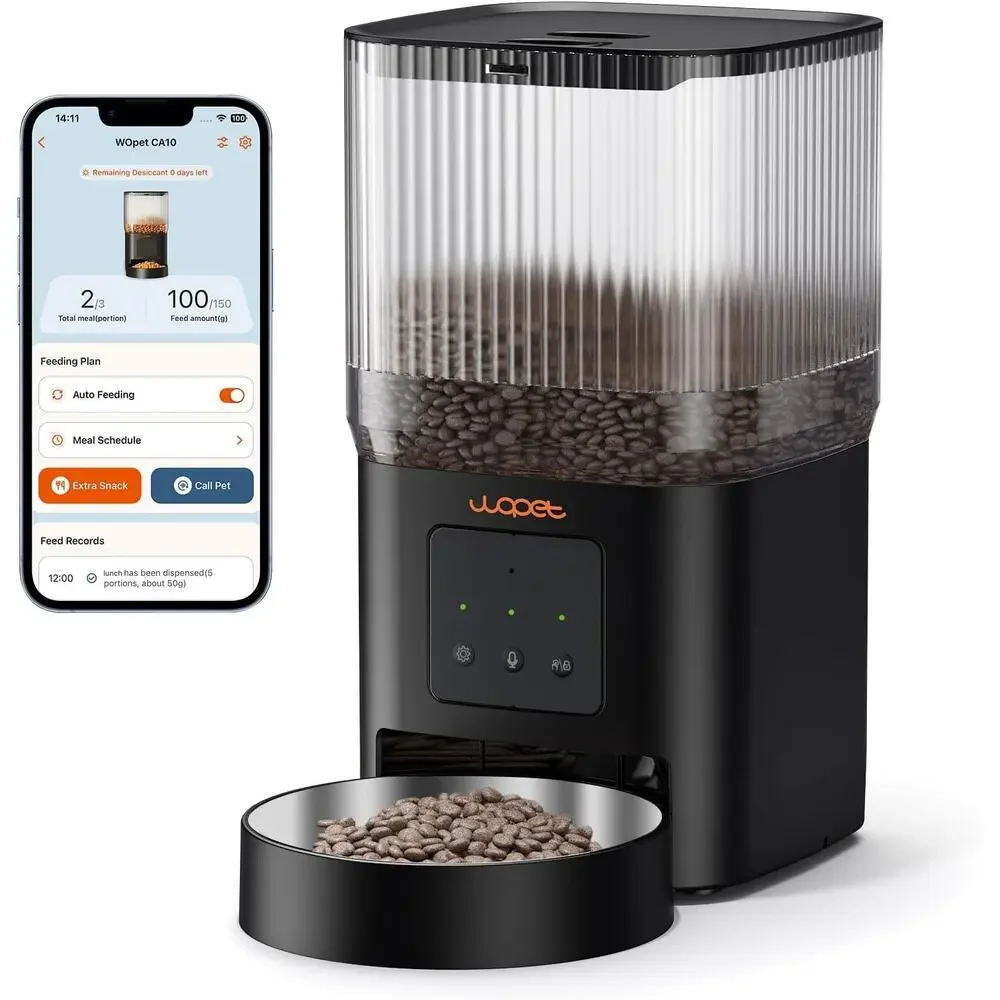 WOPET Automatic Cat or dog Feeder, WiFi with APP Control for Remote Feeding,
